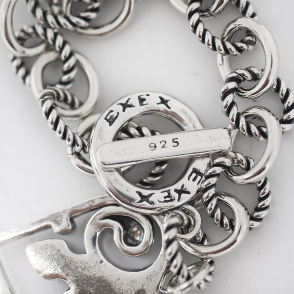 EXEX Claudia Agudelo 925 Silver Heart Charm Toggle bracelet - Picture 4 of 4